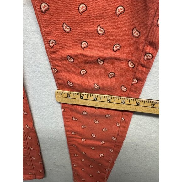 Levis 535 Legging Skinny Jeans Red Peach Print Womens Cotton Blend - Picture 10 of 13